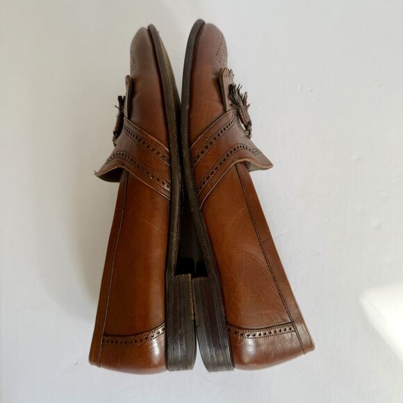 Vtg Bally Loafers Mens 9D Italian Leather Tassel Kiltie Cognac Dress Shoes main image 8